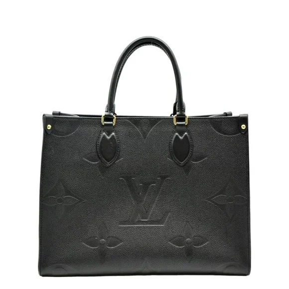 LOUIS VUITTON  Onthego MM Giant Monogram Empreinte Leather Tote Bag Black - Picture 3 of 12